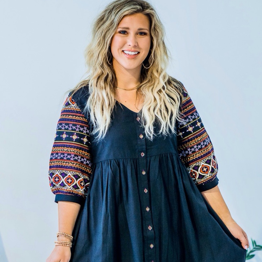 Boho Artisan crafted Stunning Maya Embroidered  Dress